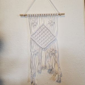 Handmade Small White Macramé Wall Hanging